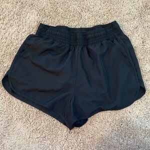 Black athletic shorts with pockets
